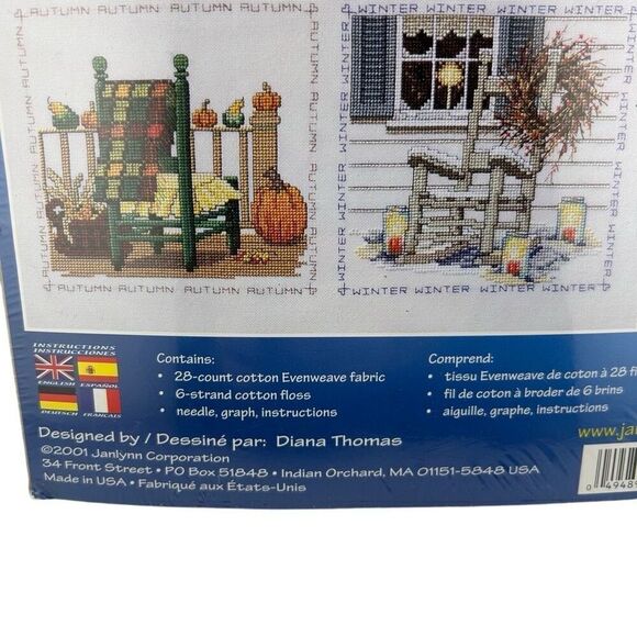 Janlynn Cross Stitch Kit "Four Seasons Chair" #15-216 16” x 16” - Picture 2 of 6